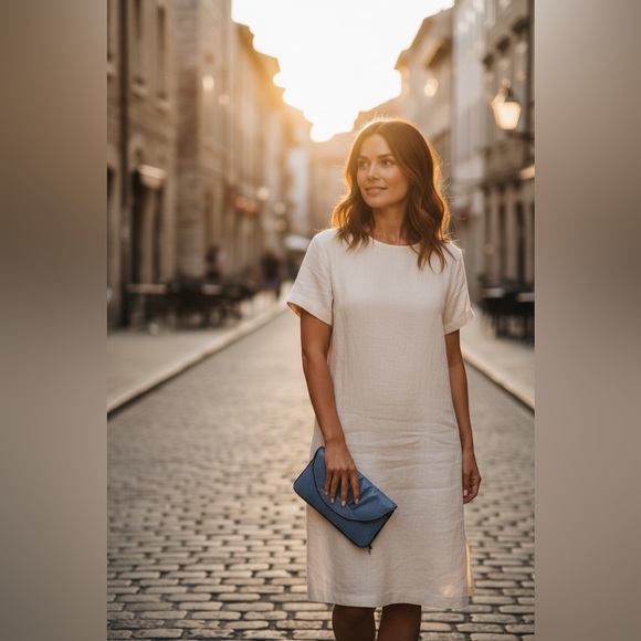 Charming Charlie blue faux ostrich clutch - Picture 2 of 10